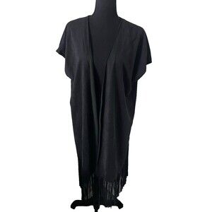 Sugar Lips 70s‎ Fringe Duster Vest Faux Suede Hippie Boho Statement Layer Size L